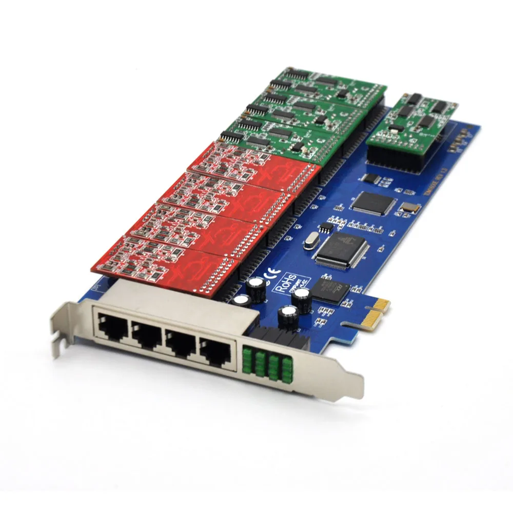 Asterisk card TDM1600E PCI 4 FXO/FXS Ports Voip Modules Analog Digium Trixbox Card For 4U Version
