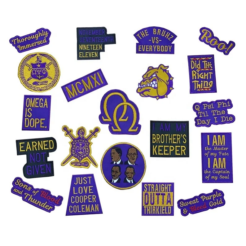 Wholesale Embroidery Custom Zeta Phi Beta Chenille Patches Iron On Fraternity Greek Letter Patch Badge For Clothing