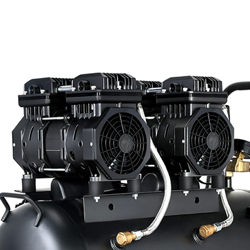 Super silent 50l 1.2kw twin cylinder mini oil free air compressor