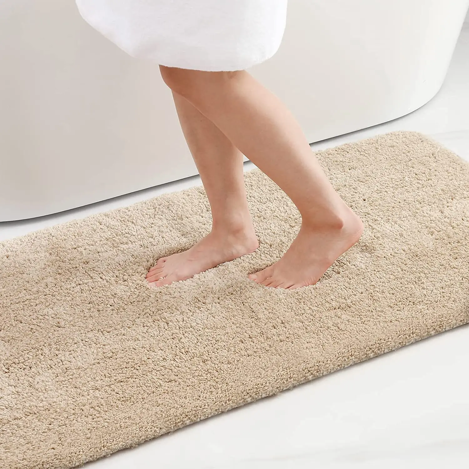 Microfiber Shaggy Soft and Absorbent Bathroom Rugs, Non Slip, Thick Plush, Machine Washable Bath Mat N