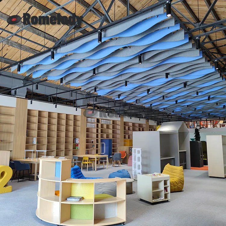 Wholesaler Most Popular Decoration Felt Acoustic Panels Wave Ceiling Decoration