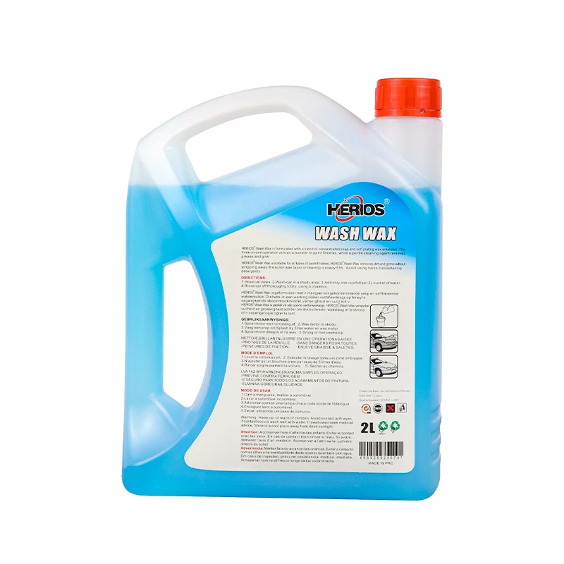 2L Herios Super Concentrated Car Wash Shampoo Waterless Carnauba Wax Premium Gold for Car Cleaning and Car Care