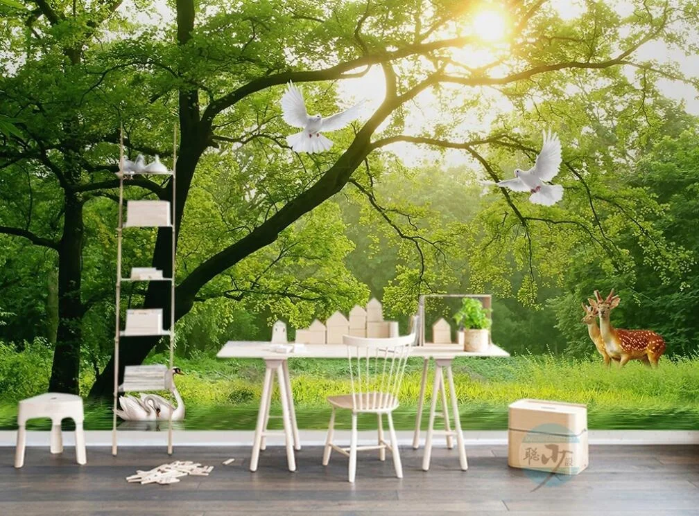 ZHIHAI designer wallpaper flower tree light luxury background wall 3d wallpaper