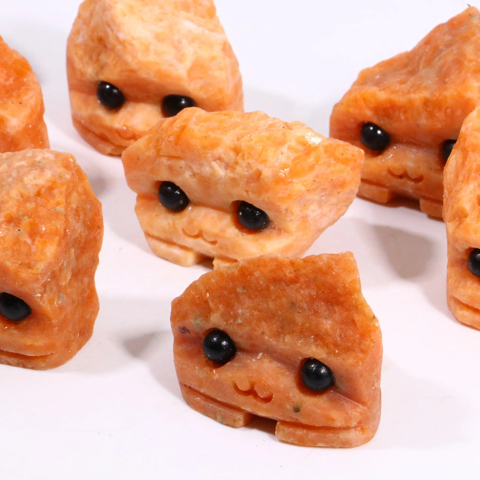 Natural sun stone crystal orange cute hedgehog carved stone man shape home creative decoration healing office collection