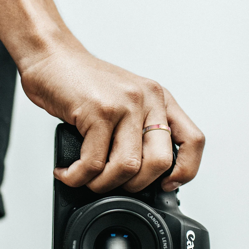 Best Selling Joyas Acero Inoxidable Bridal Wedding Rings Women  with Pink Shell