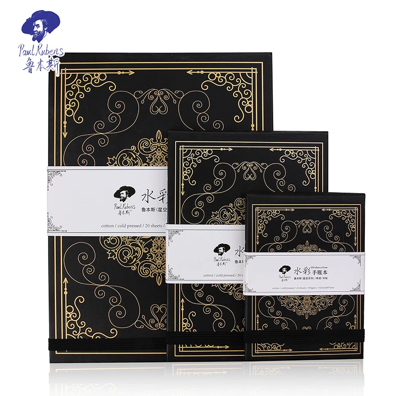 Paul Rubens Watercolor Paper Pad Book, Sketchbook, 20 Sheets (140lb/300gsm), 100% Cotton Artist Art Supplies for Mixed Media-16K