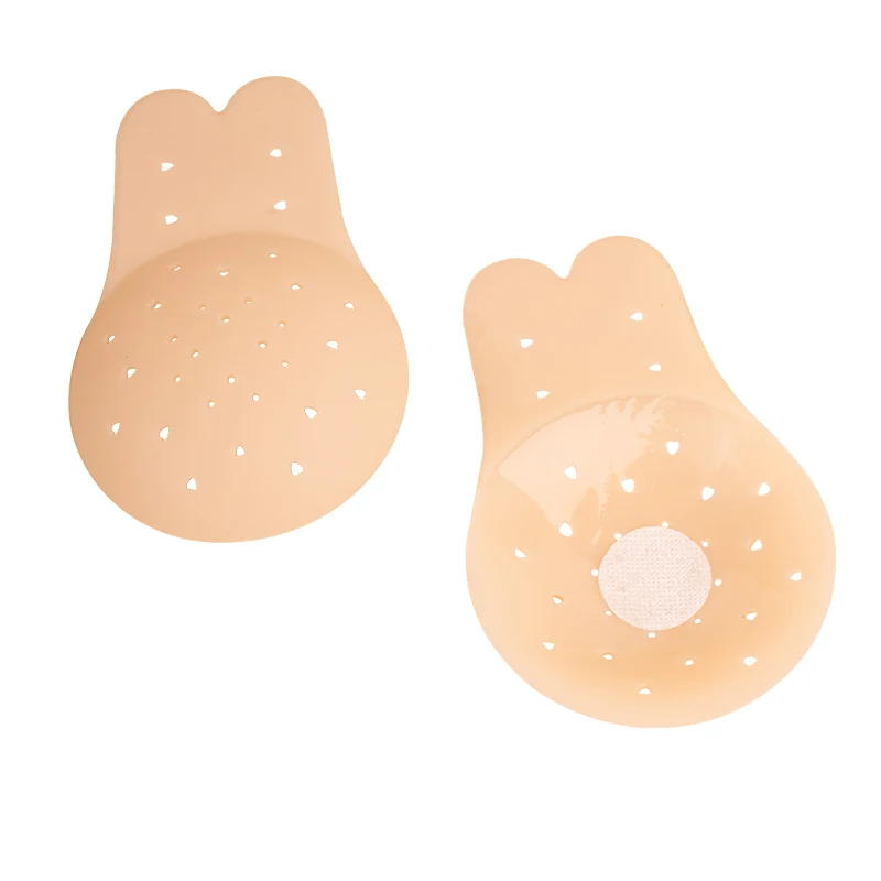 Reusable Invisible Seamless Sticker Adhesive Bra Added Lift Silicone Nipple Covers Rabbit Ear Liners Silicon Invisiility Bra