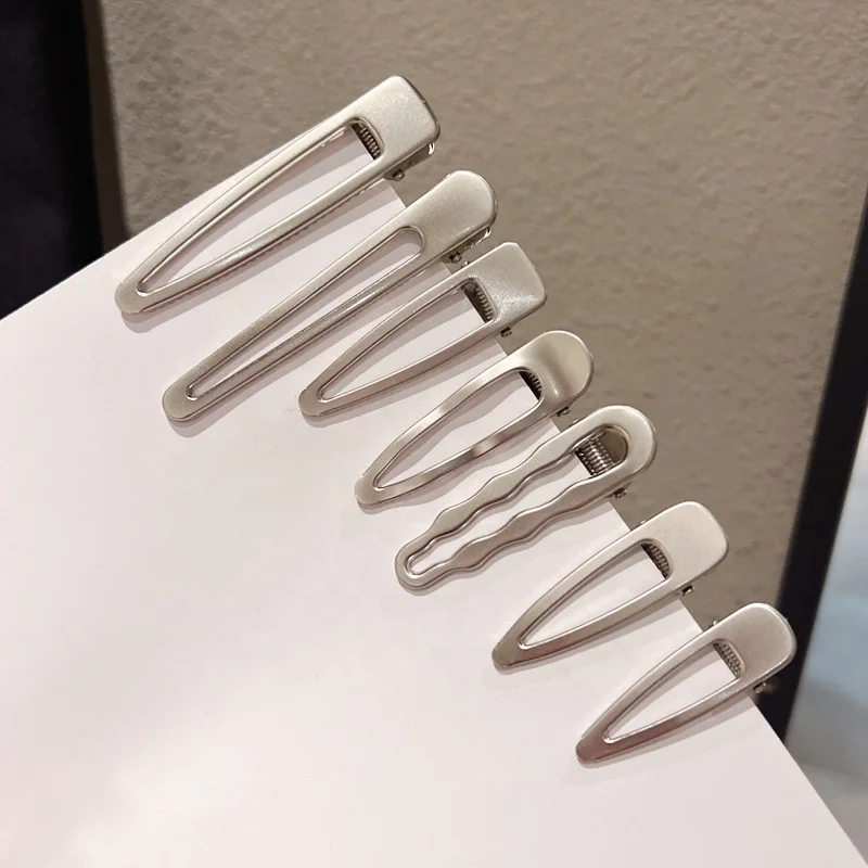 Eico Metal Hairpin Simple Geometric Shape Bangs Girl Hair Clips  One Line Duckbill Clip Accessories Women