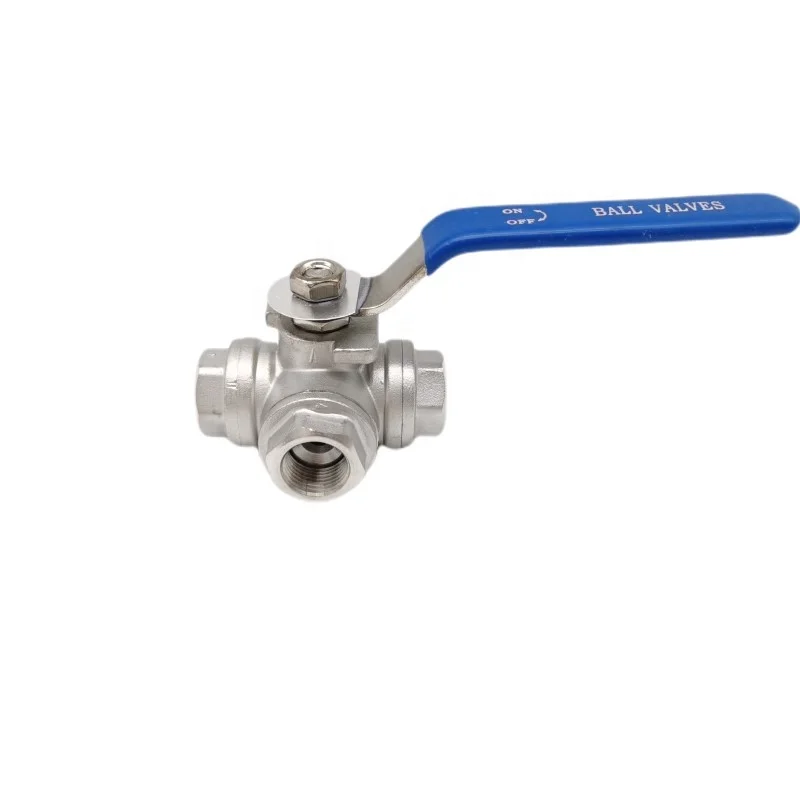 
3/8 inch NPT ttreeway valve pressure stainless steel thread 3-way ball valve 3way valve 