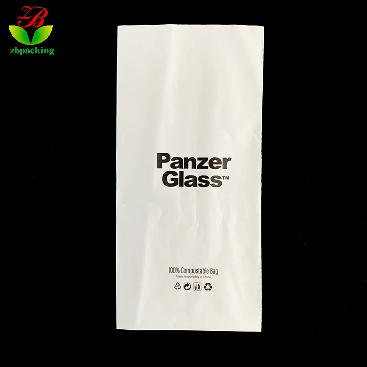 Custom-printed heat-sealable PLA+PBAT compostable biodegradable plastic frosted flat bag for clothing  electronics industries