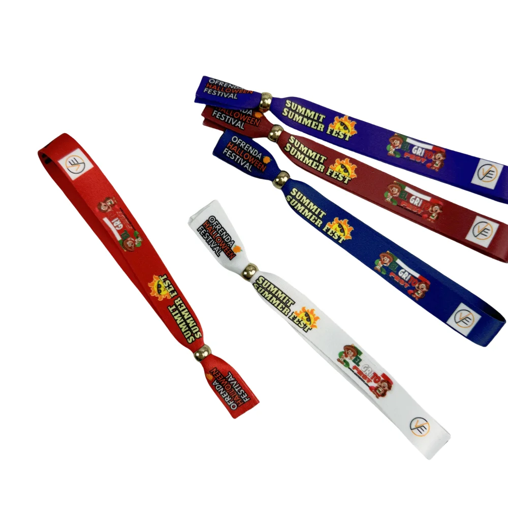 Bestom Dye Sublimation ID Sports Event Wrist bands Customised with  Logo Stain Fabric Bracelet Factory