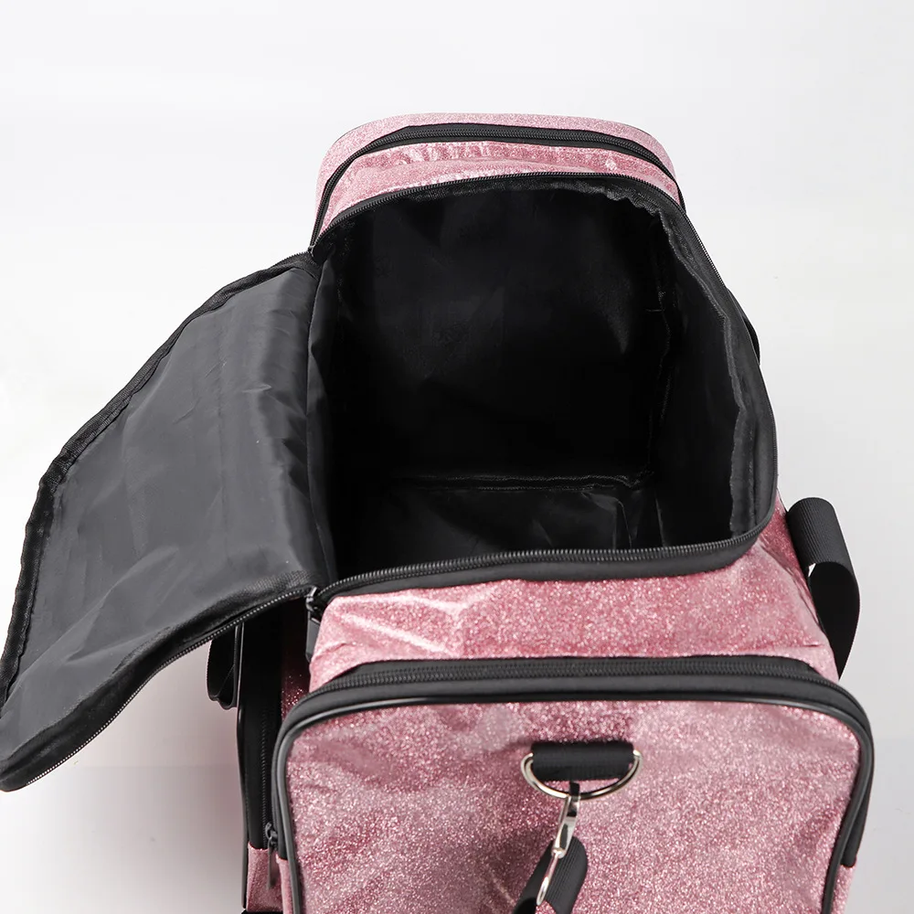 Glitter Spinnanight Duffel Bag Custom Ladies Overnight Spend The Night Cheerleading Bling Tote Bag Large Sneaky Link Duffle Bags