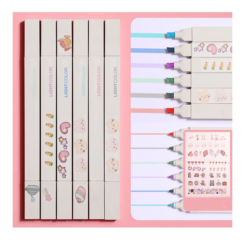 
Twin brush pen markers highliter pen highlighter marker for students watercolor art marker pen 