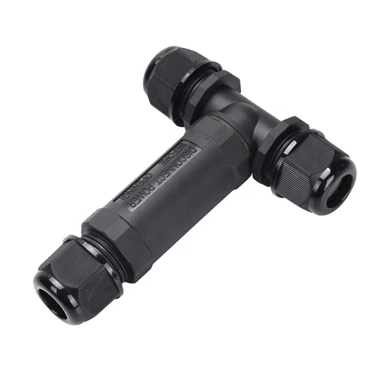 M25 T-образная водонепроницаемая распределительная коробка IP68 Клеммная колодка для подводного освещения 3-контактный разъем для электрического кабеля