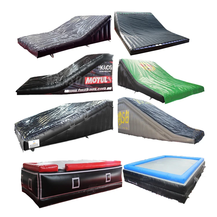 WINSUN sport Inflatable Skiing Jump stunt airbag big inflatable landing airbag mat sports games ramp pad sloped mtb for sale