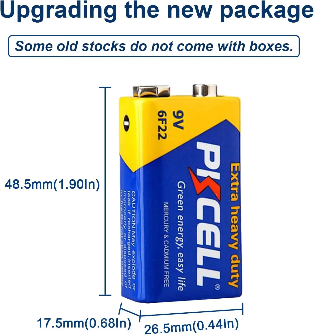 PKCELL Ultra Long-Lasting 9V Carbon Zinc Battery 6F22 Smoke Detectors Remote Control Smoke Detectors Remote Control Applications