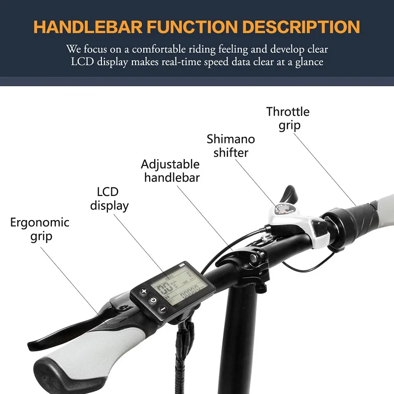 
LANKELEISI 20 inch fat tire electric bicycle 48V13AH 1000W LG lithium battery 