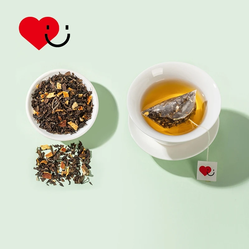 OEM source food factory mass customization summer fire pyramid bag tea tangerine peel white tea