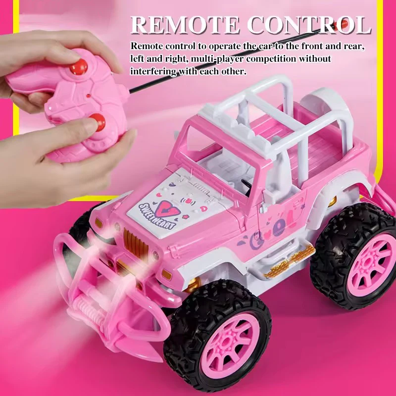 Kid Pink cute Mini Electric Rc Fast Racing Drift Stunt Car Electronic Pink Open Car toy with doll