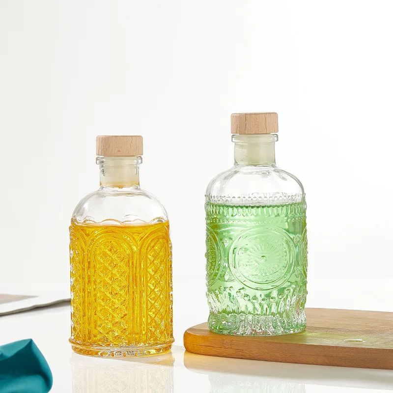 Room Office Decorative Empty Aromatherapy Bottle Simple Transparent Glass Diffuser Bottle Small Liquor Wine Bottle