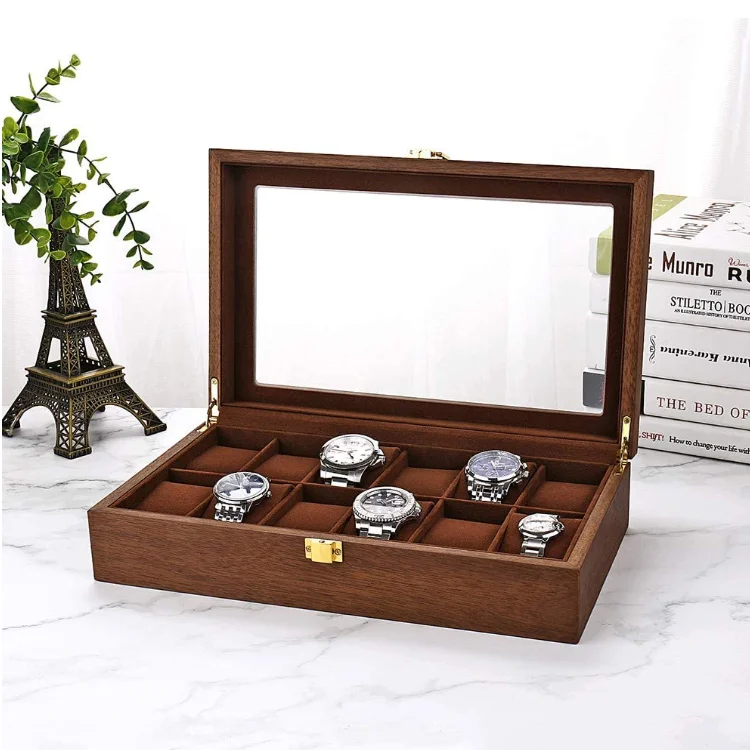 Executive Luxurious  High Grade Dark Brown Wrist Watch wood watch box
