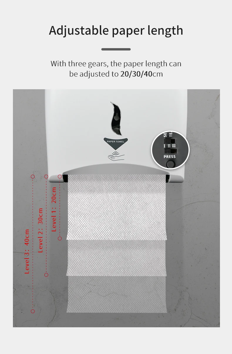 Kitchen bathroom plastic automatic sensor hand paper towel roll holder wall mounted