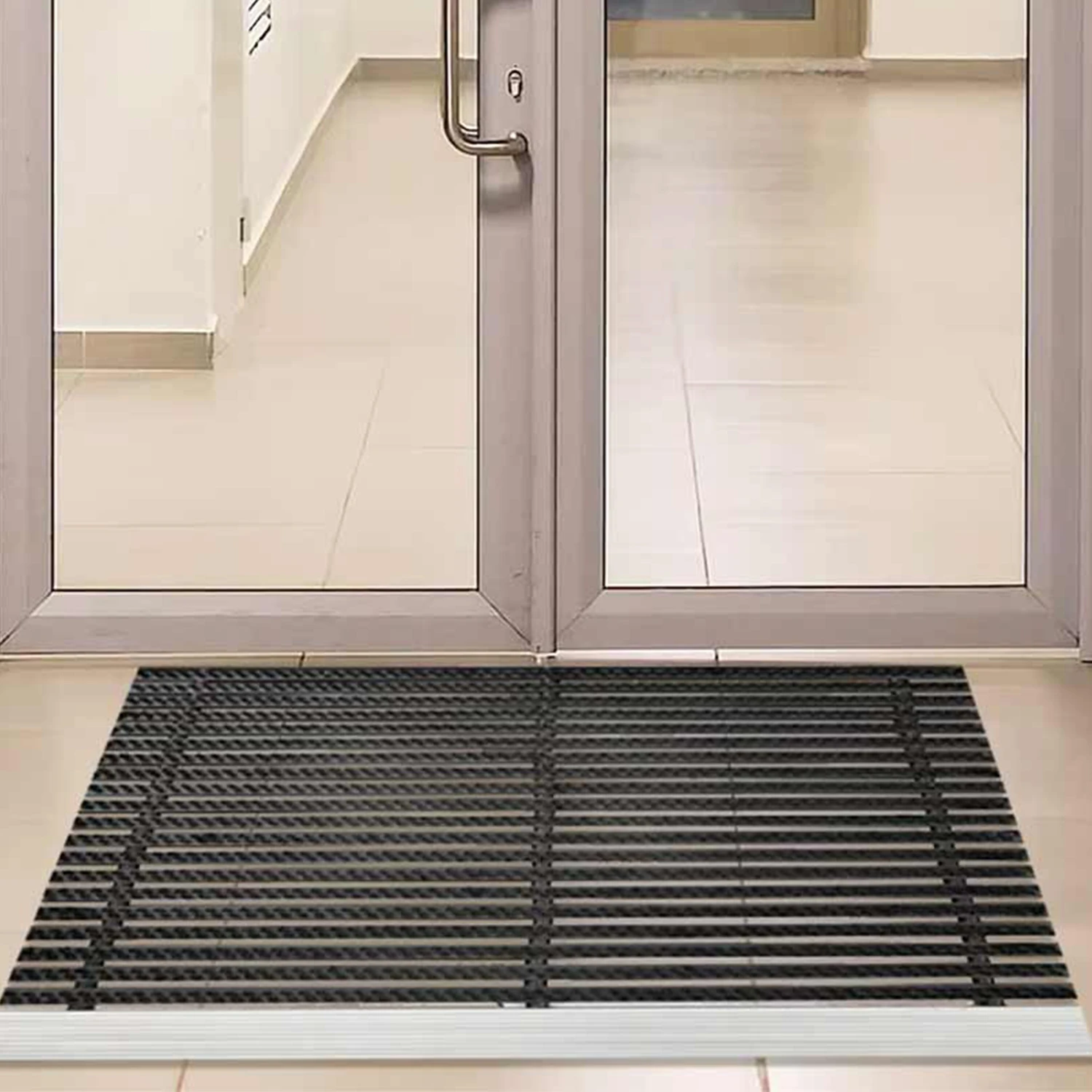 Heavy Duty anti-slip aluminum Door Floor mats Hotel Indoor Mats Aluminum Profiles door mats with a Carper Brushes Rubber Insert