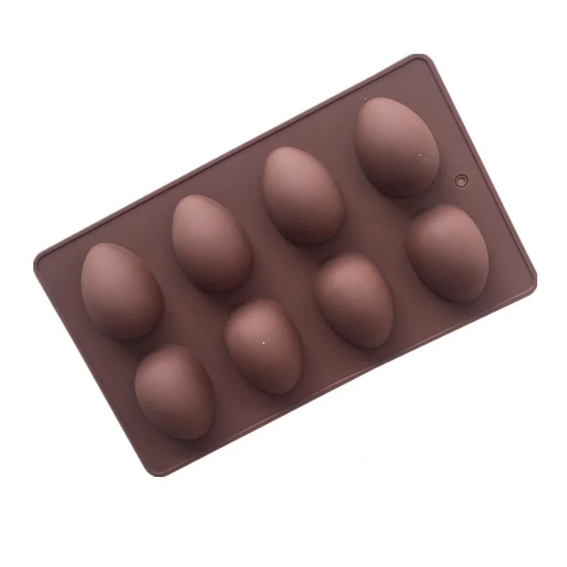 MULTIFUNCTION   8-Cavity Food-grade Baking Egg Shape Silicone Cake Molds