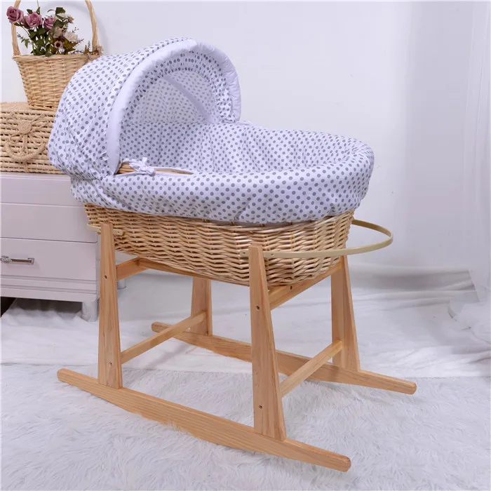 Handmade straw wicker moses basket/ baby carrier  basket /moses basket cribs