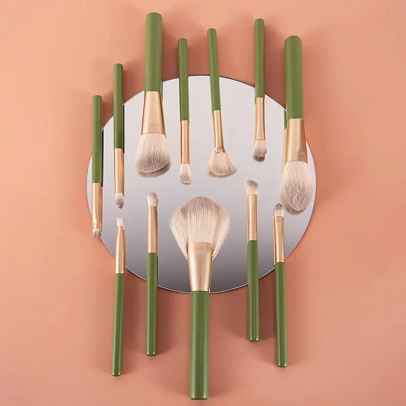 12 Pcs High Quality Vegan Synthetic Make Up Brushes Luxury Professional Private Label Makeup Brush Set With Bag Sample Dedicated