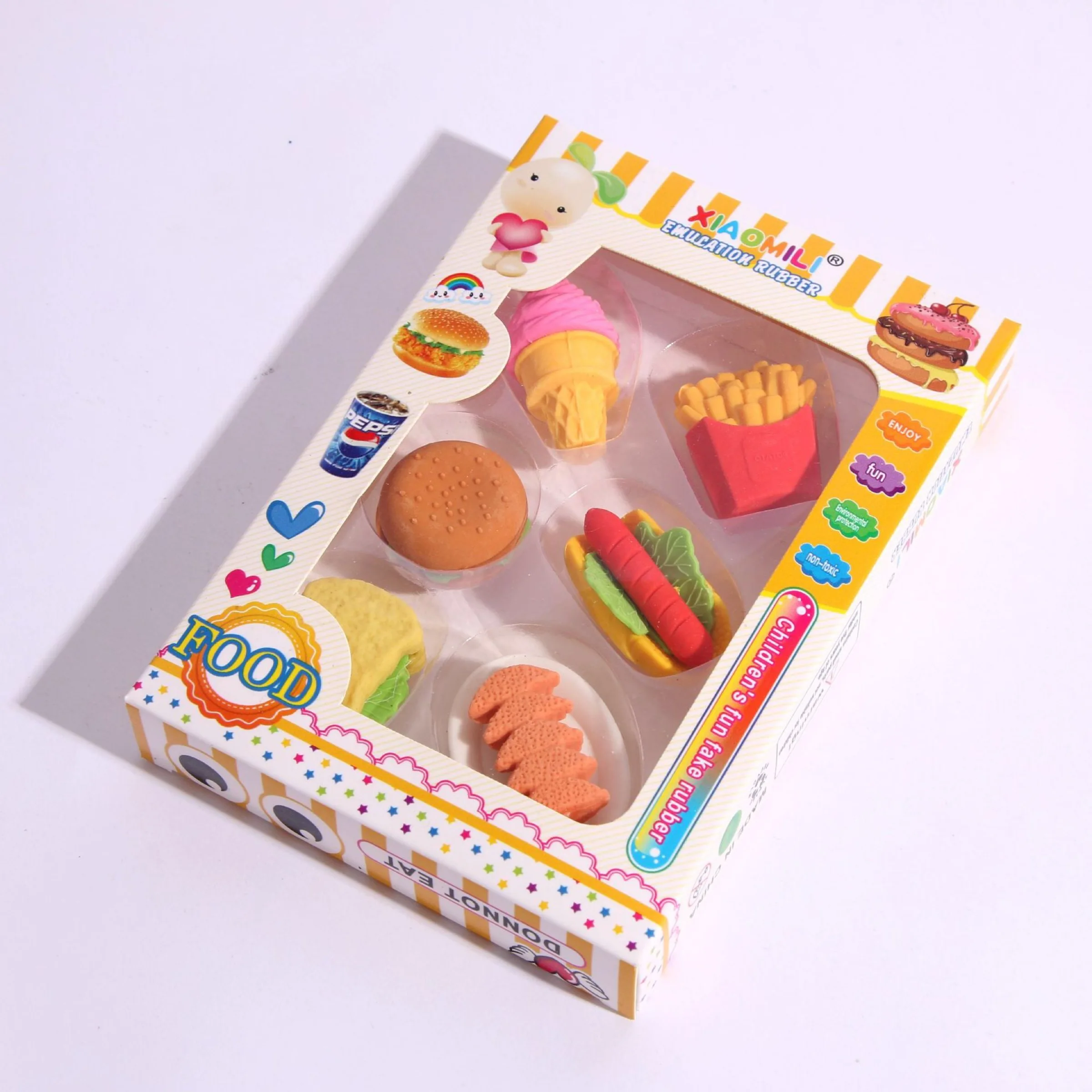 Hot sales Magic  eraser set cute for kid ,toy eraser kitchen set for kids
