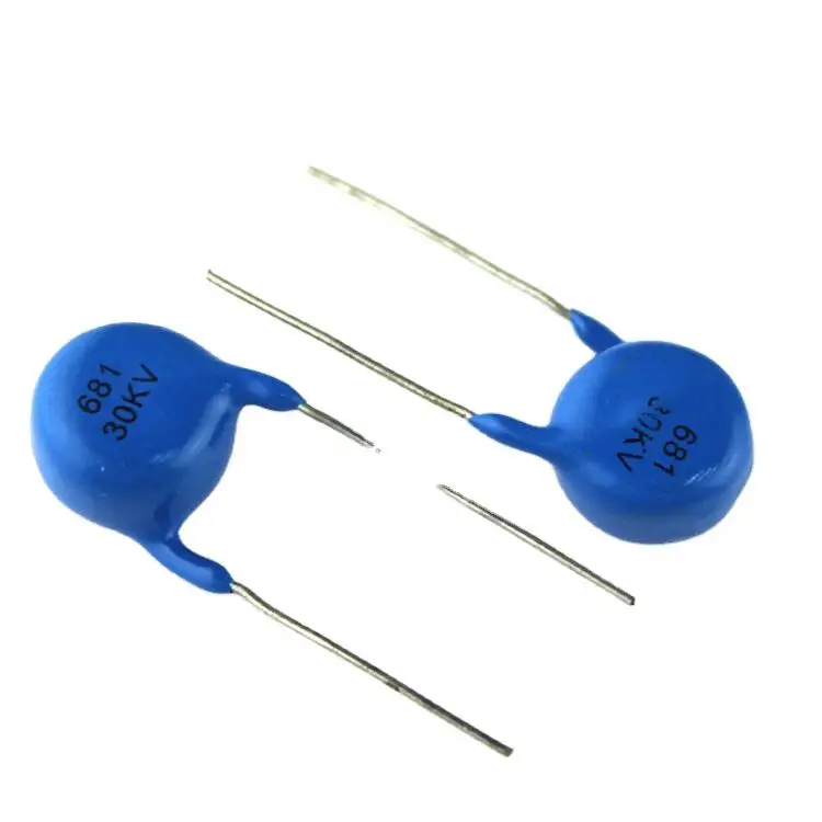 high voltage ceramic capacitors 681 30KV Disc Type Ceramic Capacitor power supply board in blue 680PF