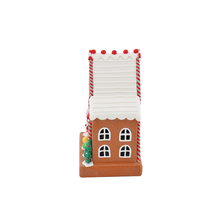 Custom Multicolour Battery-Operated Candy LED Gingerbread House Tabletop Decorations Christmas Ornaments