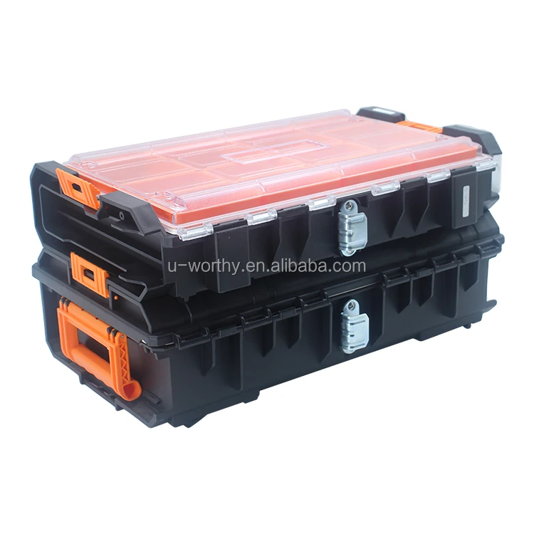 Professional Heavy Duty Four Layer Plastic Garage Trolley Tool Chest Stackable Workshop Storage Combo Tool Box Roller Cabinet