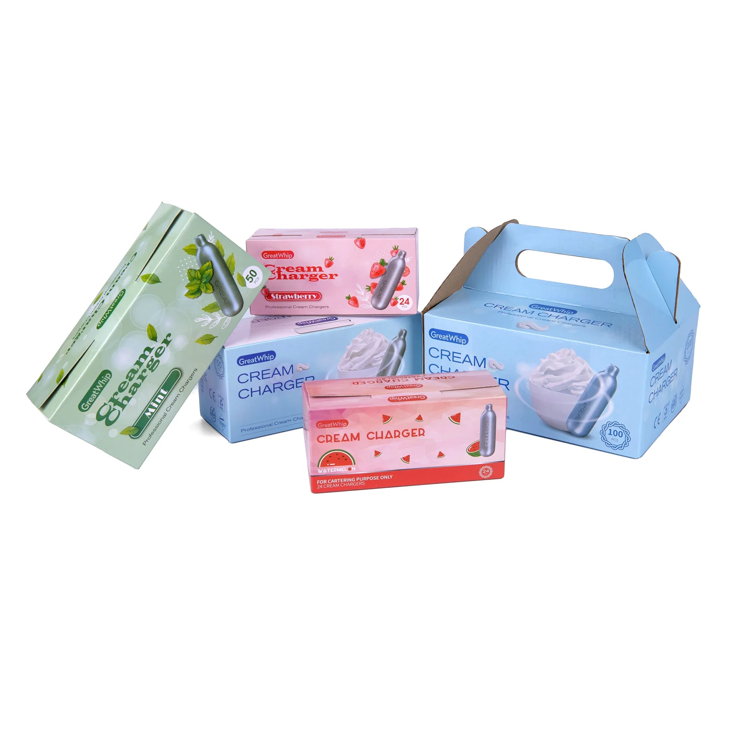 Greatwhip 8G Cream Charger Delivery 24p 50p 100p are Available 600pcs Per Case Free Shopping Whip Cream Charger
