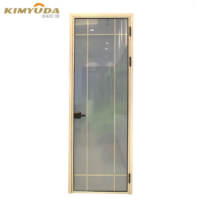 Пользовательские стеклянные плоские открытые двери из алюминиевого сплава для ванной комнаты, туалета, комнатных окон, цена алюминиевой двери в ванную