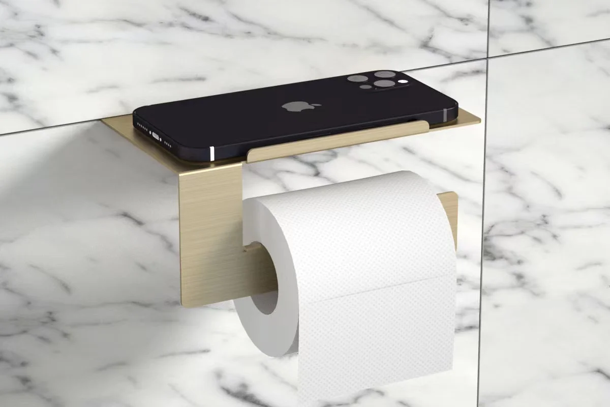 Cheap and hot sale  Stainless steel toilet paper holder and mobile phone holder, no rust, simple installation