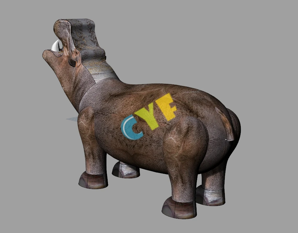 new design inflatable cartoon hippo inflatable animal model for advertising