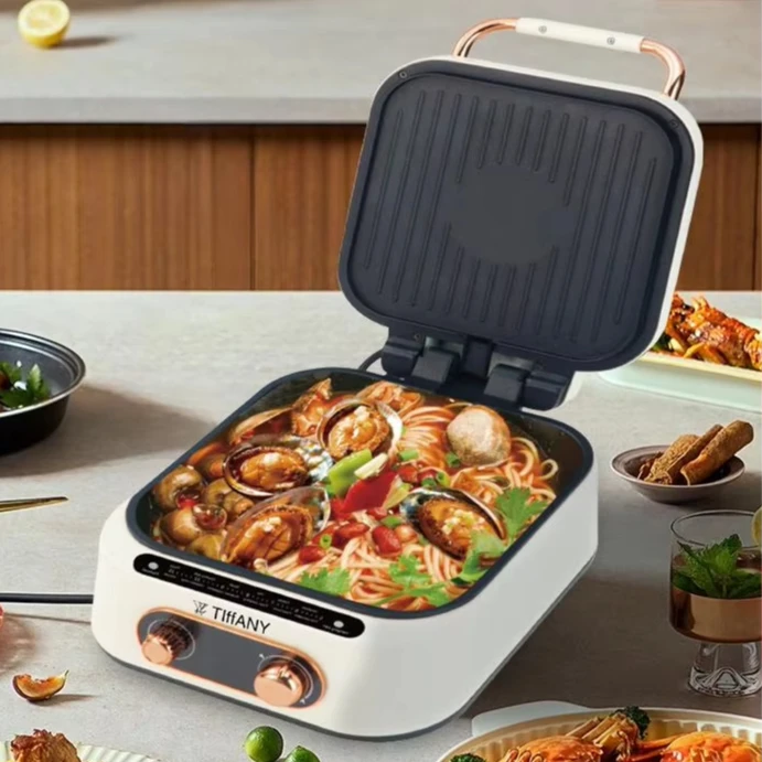 10in1 Double-side Heating Machine Barbeque Grill Steak Fry Crepe Pancake Pizza Oven Electric Baking Pan Deepen Cooker Hot Pot