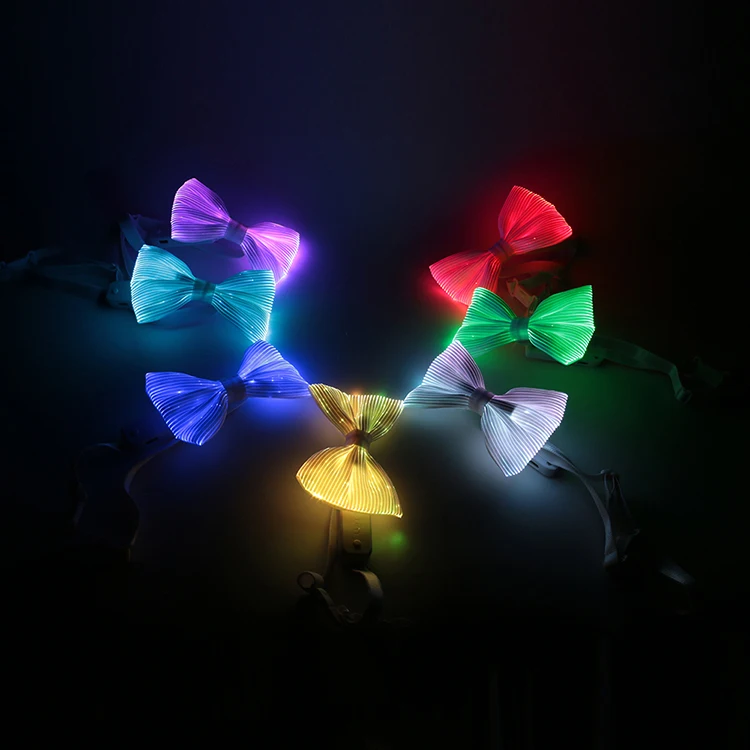 Модный светящийся галстук-бабочка RGB для Хэллоуина на заказ от производителя светодиодный