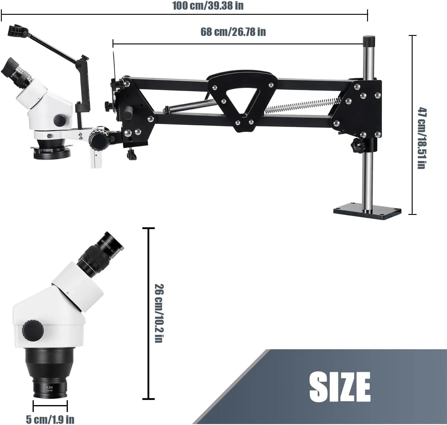 7X-45X Multi-Directional Microscope for Gem & Jewelry Inspection - Precision Tool