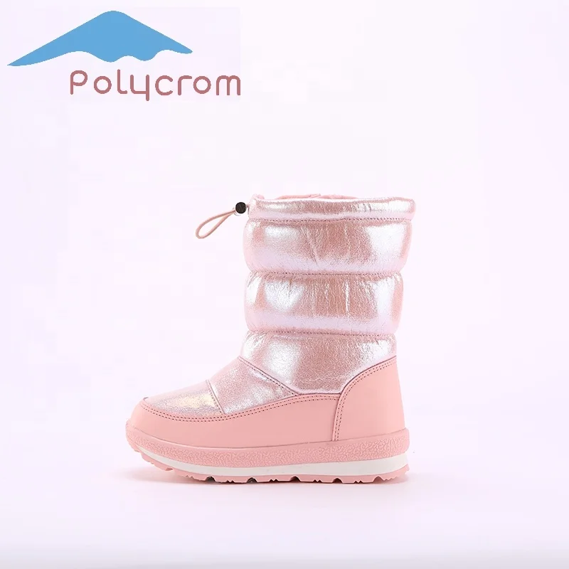 2020 блестящие цветные зимние водонепроницаемые детские зимние сапоги