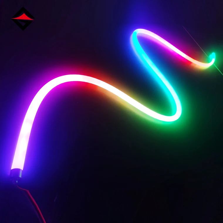 White RGB RGBIC colors 12v round 18mm 25mm d18 360degree shapeable 360 silicone neon strip