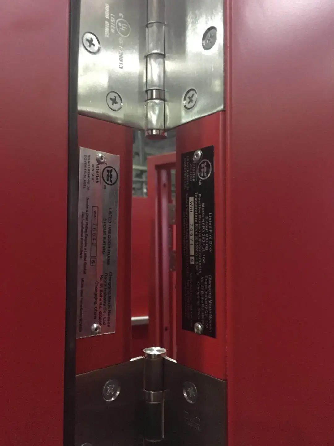 UL listed 3 hours fire rated galvanized powder coating hollow metal doors with honeycomb paper