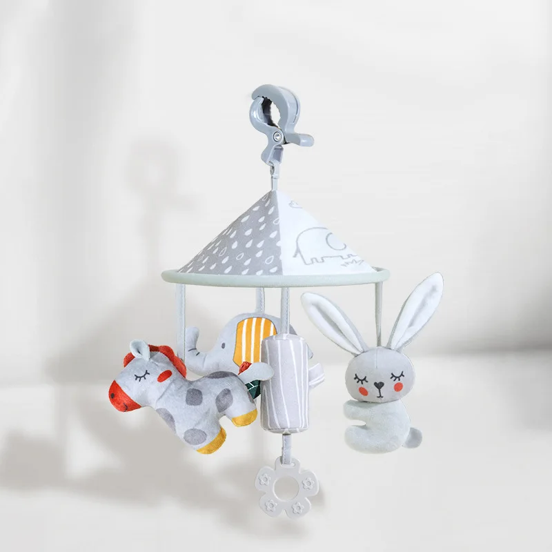 Зонтик с милыми животными игрушки для коляски детские автокресла 0-6 месяцев подвесные новорожденных мягкий звук ветер N079