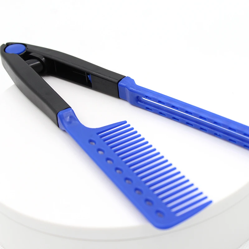 
Blue hair styling comb simplicity hair straightener V type use easy salon comb 