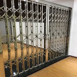 Modern  Retractable Stainless Steel Pull Gates Steel Color Door