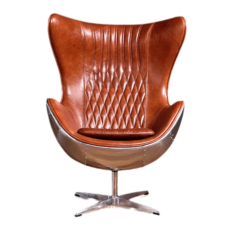 French style factory directly selling aviator home chair luxury vintage leather metal office villa apartment leisure armchairs