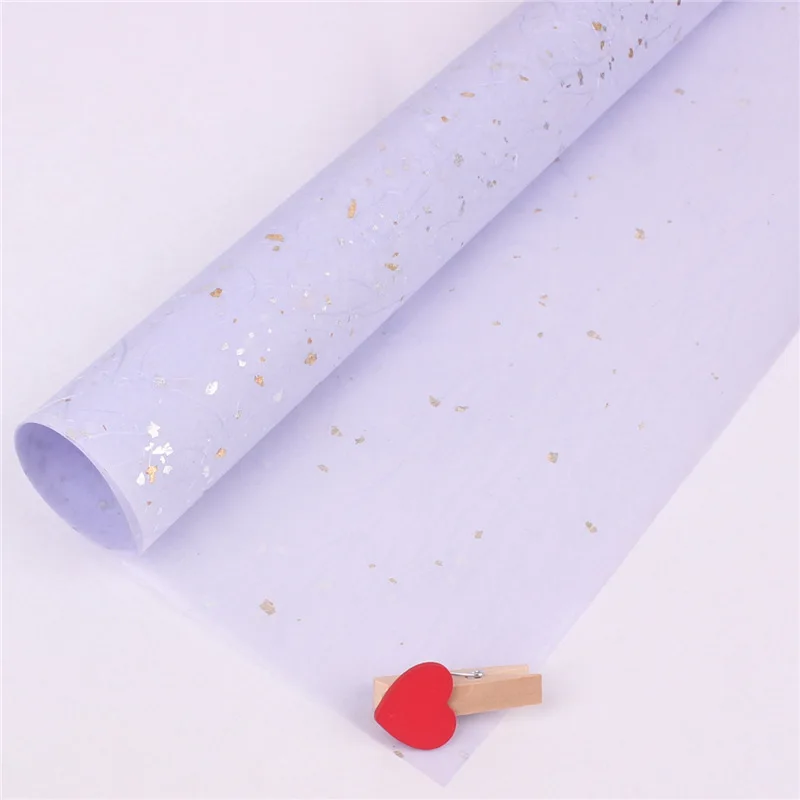Bright shining stars glass flowers gold and silver dots dreamy starry sky hazy flowers gift wrapping paper
