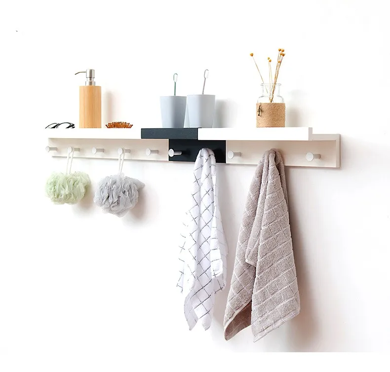 Традиционные вешалки для пальто с крючками для хранения, плавающие настенные полки